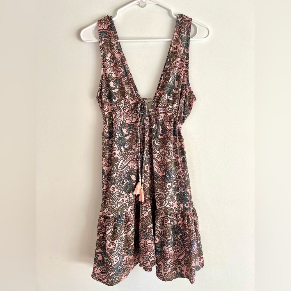 Summer Dress Boho Festival Pink Tie Front